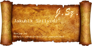 Jakubik Szilvió névjegykártya